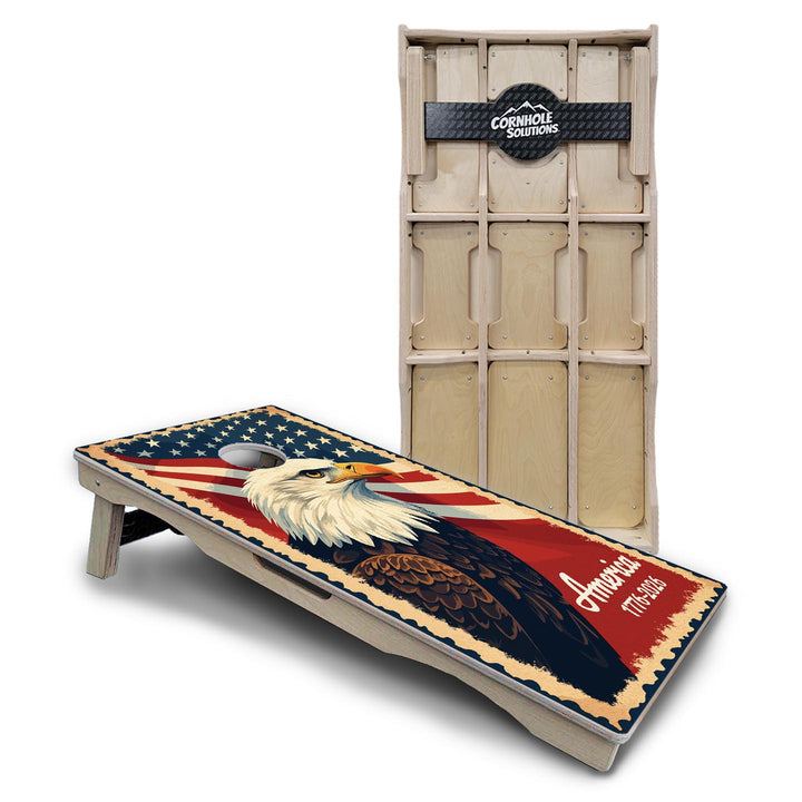 America Stamp Collection Cornhole Boards – UV Printed, Professional UV Clear Coat, 3/4" Baltic Birch, Pro Lite or Pro Elite