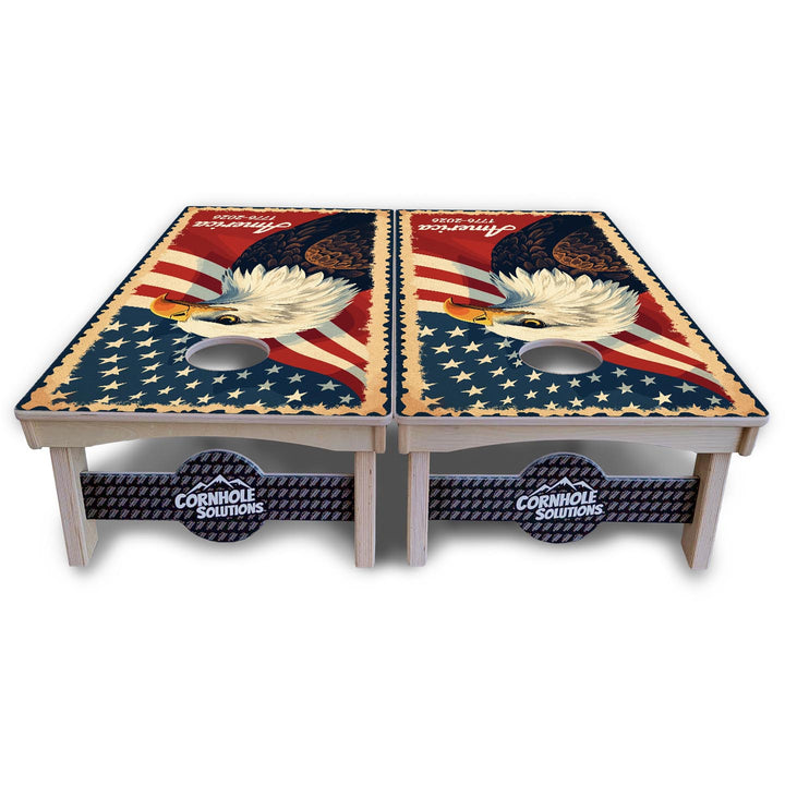 America Stamp Collection Cornhole Boards – UV Printed, Professional UV Clear Coat, 3/4" Baltic Birch, Pro Lite or Pro Elite