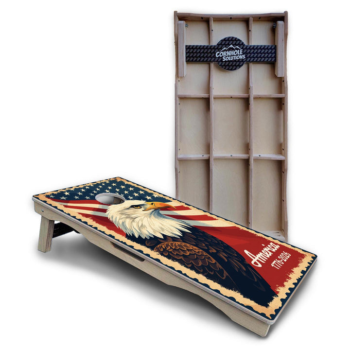 America Stamp Collection Cornhole Boards – UV Printed, Professional UV Clear Coat, 3/4" Baltic Birch, Pro Lite or Pro Elite