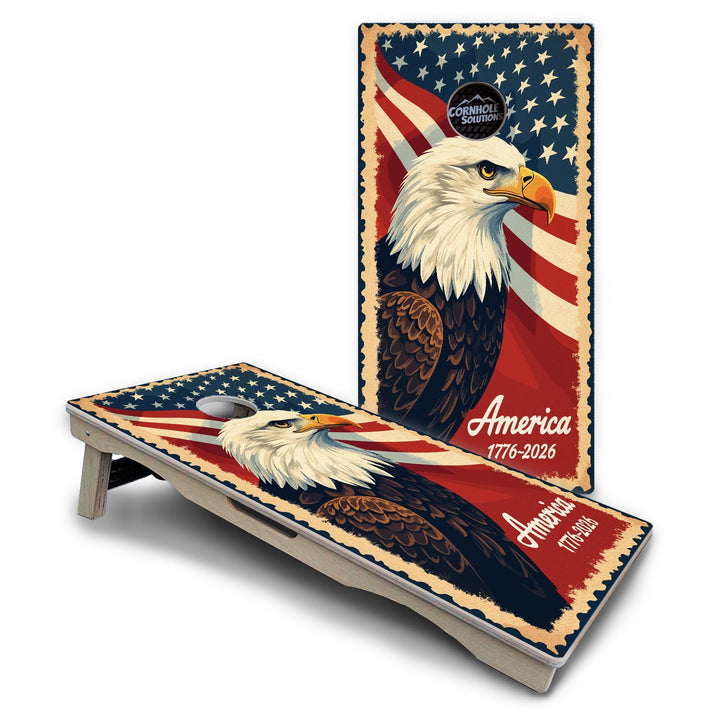 America Stamp Collection Cornhole Boards – UV Printed, Professional UV Clear Coat, 3/4" Baltic Birch, Pro Lite or Pro Elite