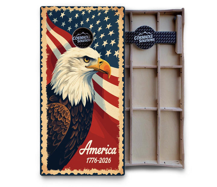 America Stamp Collection Cornhole Boards – UV Printed, Professional UV Clear Coat, 3/4" Baltic Birch, Pro Lite or Pro Elite
