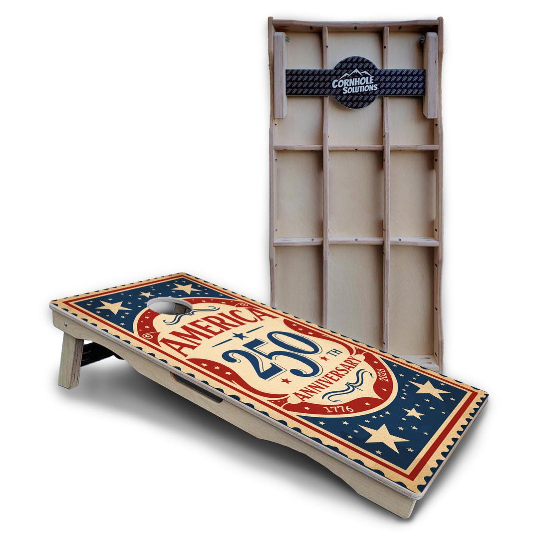 America Stamp Collection Cornhole Boards – UV Printed, Professional UV Clear Coat, 3/4" Baltic Birch, Pro Lite or Pro Elite