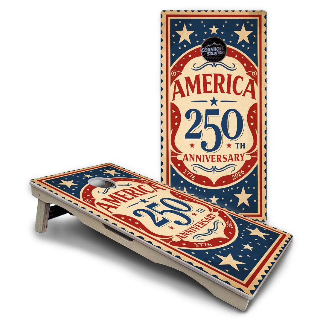 America Stamp Collection Cornhole Boards – UV Printed, Professional UV Clear Coat, 3/4" Baltic Birch, Pro Lite or Pro Elite