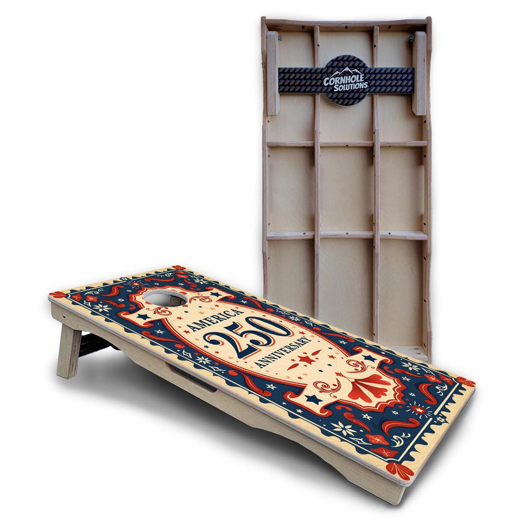 America Stamp Collection Cornhole Boards – UV Printed, Professional UV Clear Coat, 3/4" Baltic Birch, Pro Lite or Pro Elite