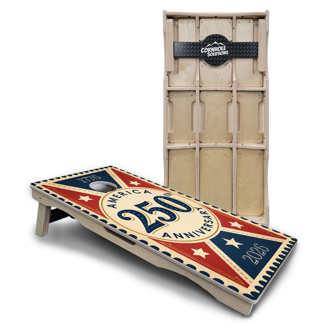 America Stamp Collection Cornhole Boards – UV Printed, Professional UV Clear Coat, 3/4" Baltic Birch, Pro Lite or Pro Elite