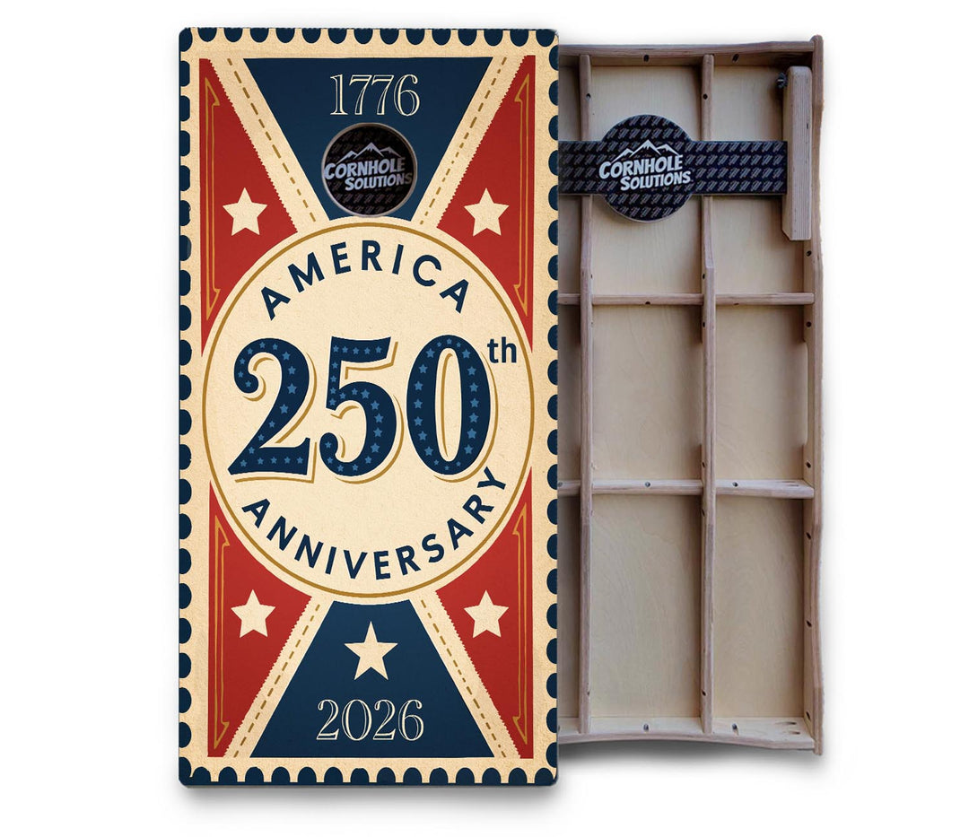 America Stamp Collection Cornhole Boards – UV Printed, Professional UV Clear Coat, 3/4" Baltic Birch, Pro Lite or Pro Elite