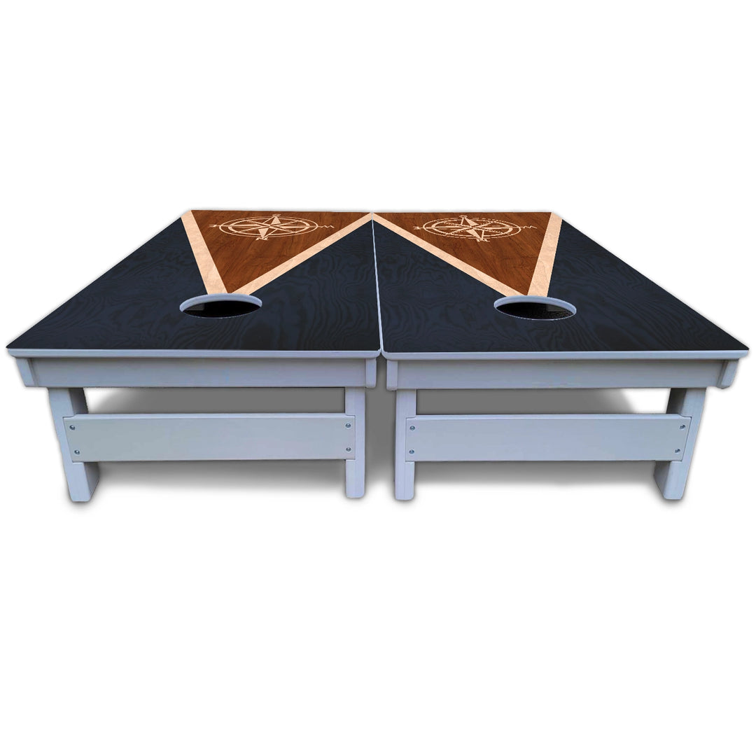 Compass Stain Triangle Cornhole Boards - All Weather Series