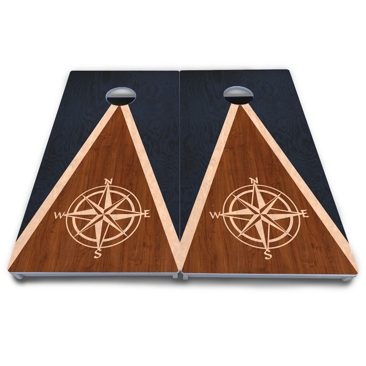 Compass Stain Triangle Cornhole Boards - All Weather Series