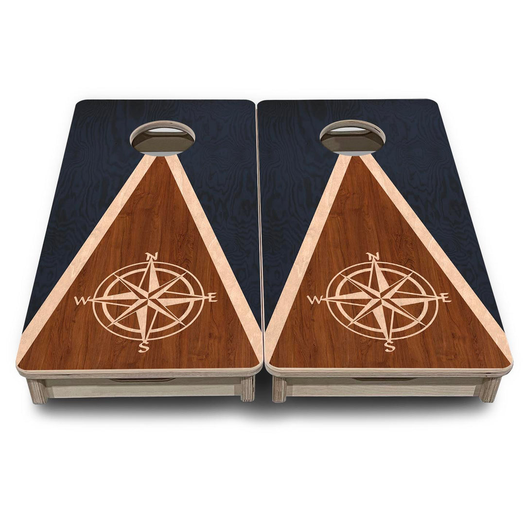 Compass Stain Triangle - Mini or Vacation Size Cornhole Boards