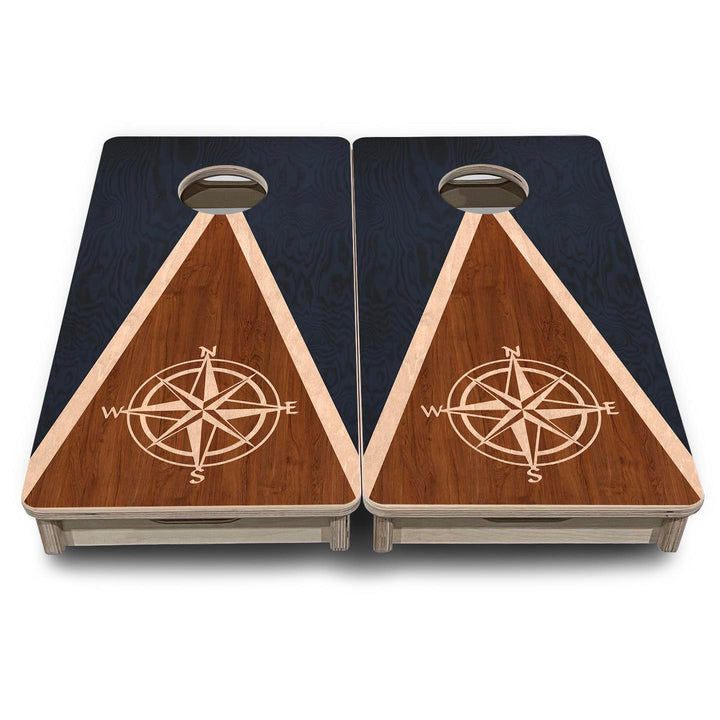 Compass Stain Triangle - Mini or Vacation Size Cornhole Boards