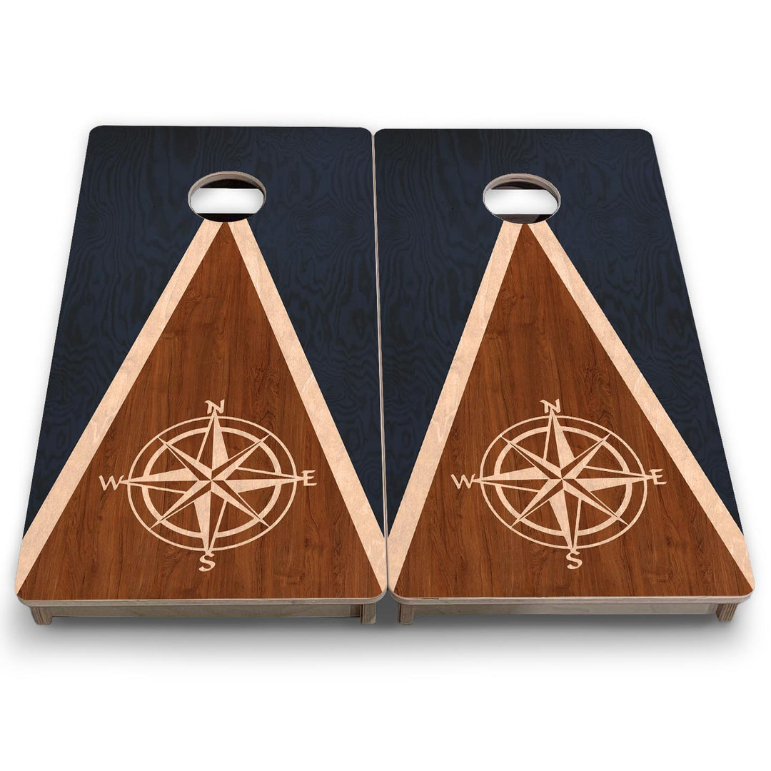 Compass Stain Triangle - Mini or Vacation Size Cornhole Boards