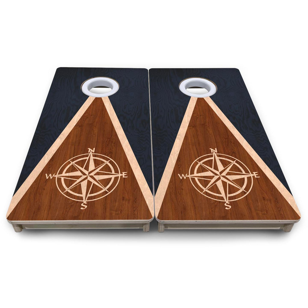 Compass Stain Triangle - Mini or Vacation Size Cornhole Boards