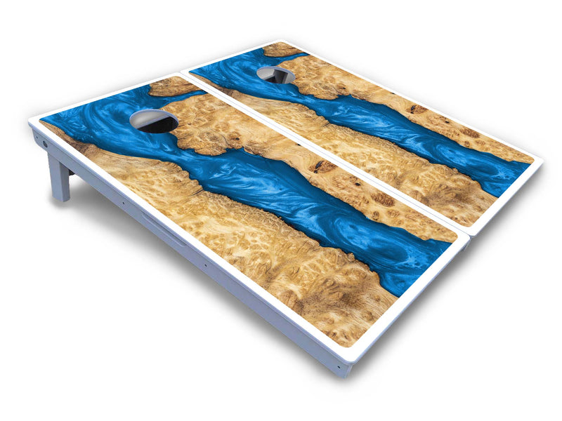 Waterproof - Epoxy Design Options (not actual epoxy) - All Weather Boards "Outdoor Solution" 18mm(3/4")Direct UV Printed - Regulation 2' by 4' Cornhole Boards (Set of 2 Boards) Double Thick Legs, with Leg Brace & Dual Support Braces!