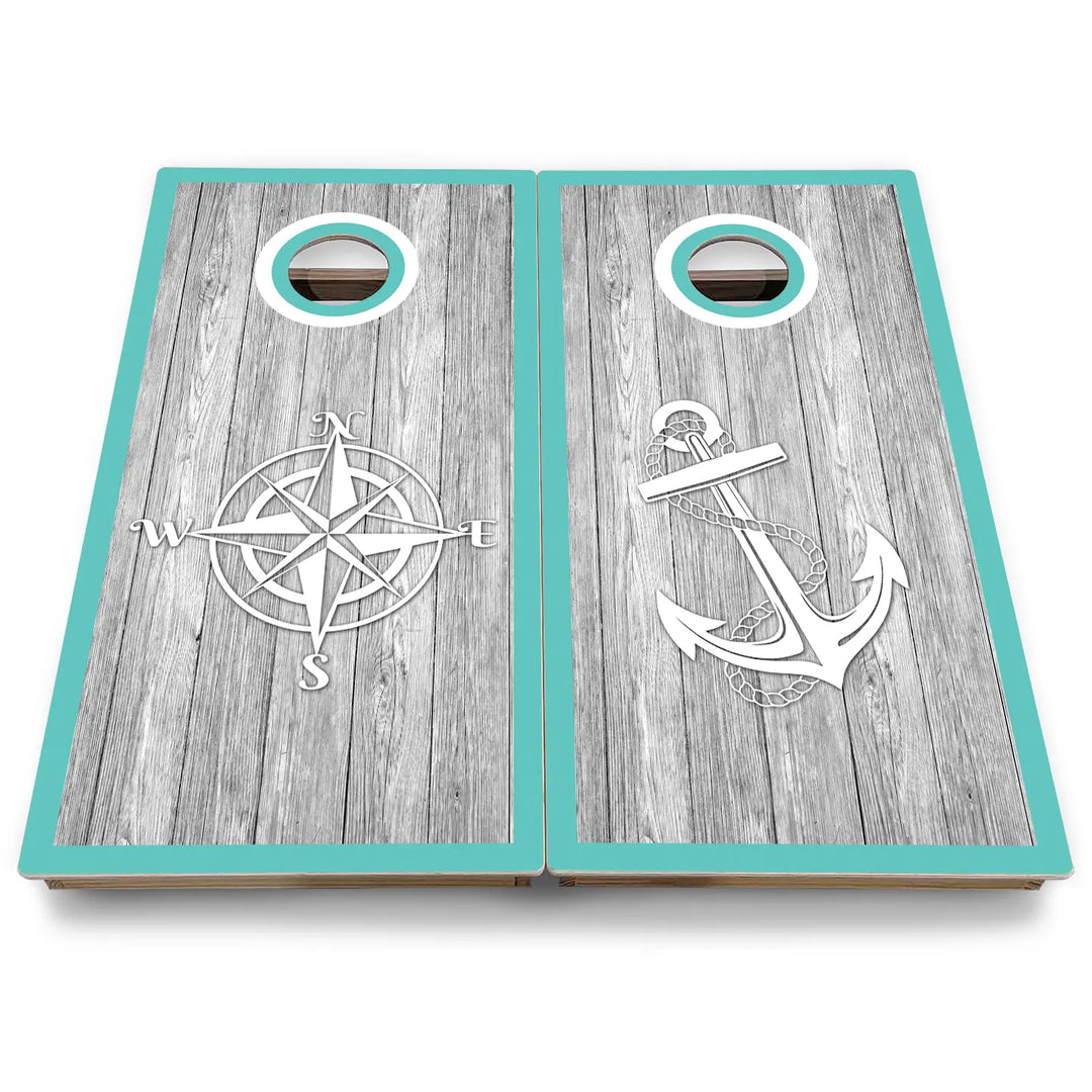 Nautical Cornhole Boards - Backyard Series