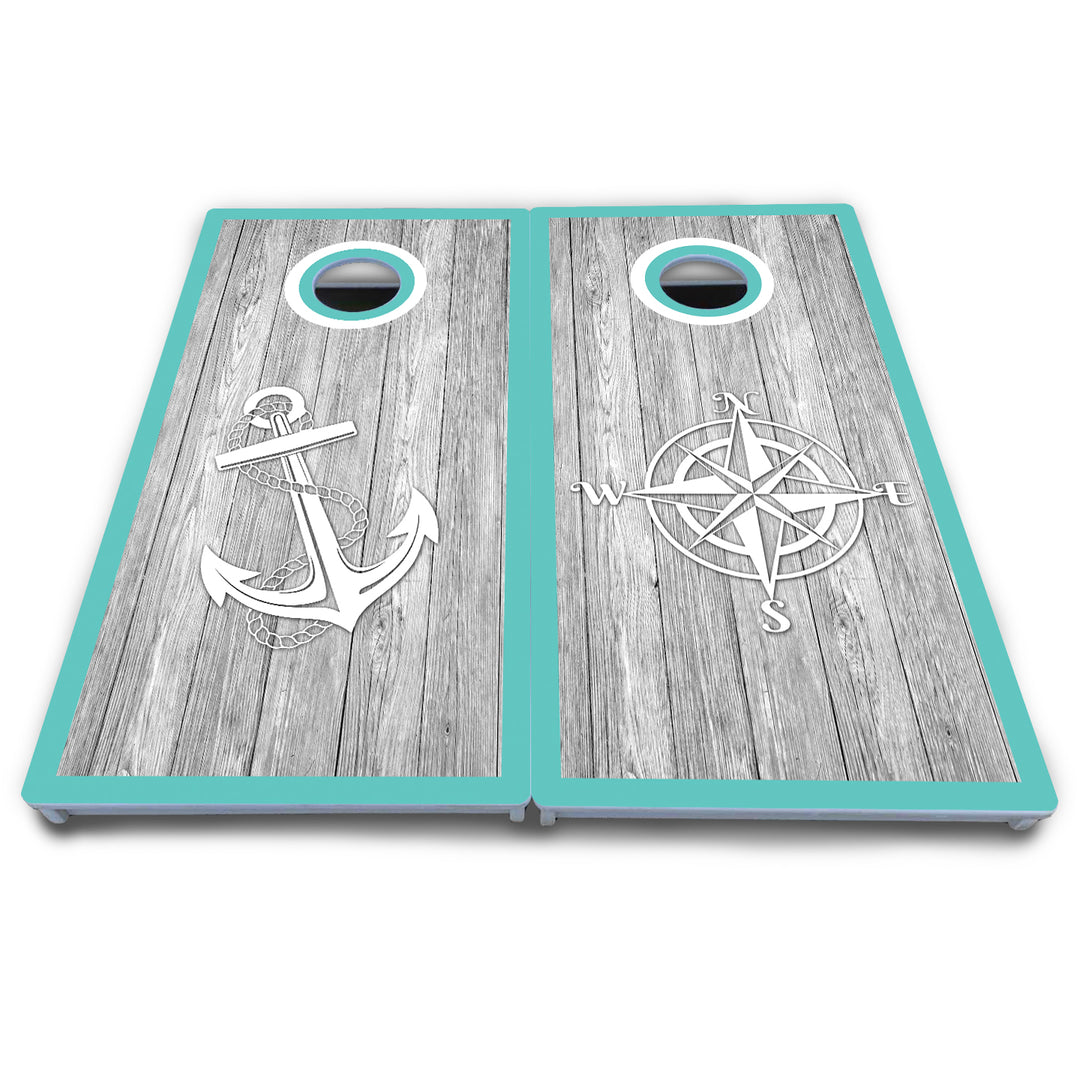Anchor & Compass Cornhole Boards - All Weather Series