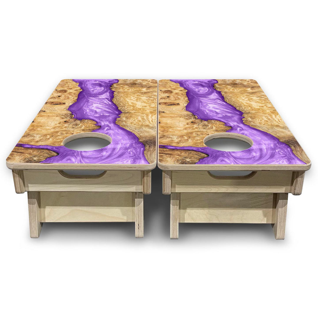 Purple Epoxy - Mini or Vacation Size Cornhole Boards