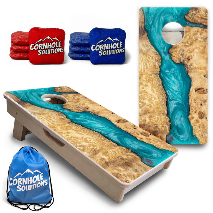 Teal Epoxy - Mini or Vacation Size Cornhole Boards