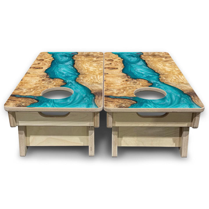 Teal Epoxy - Mini or Vacation Size Cornhole Boards