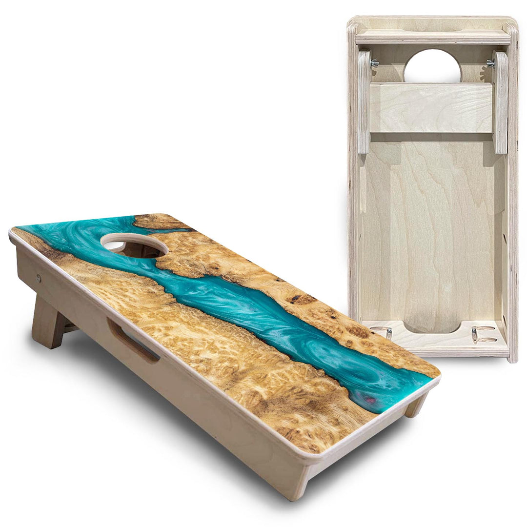 Teal Epoxy - Mini or Vacation Size Cornhole Boards