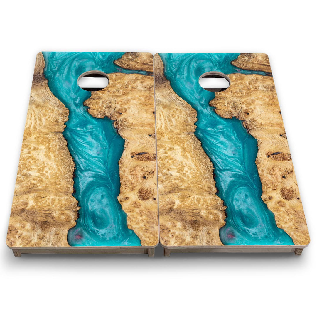 Teal Epoxy - Mini or Vacation Size Cornhole Boards