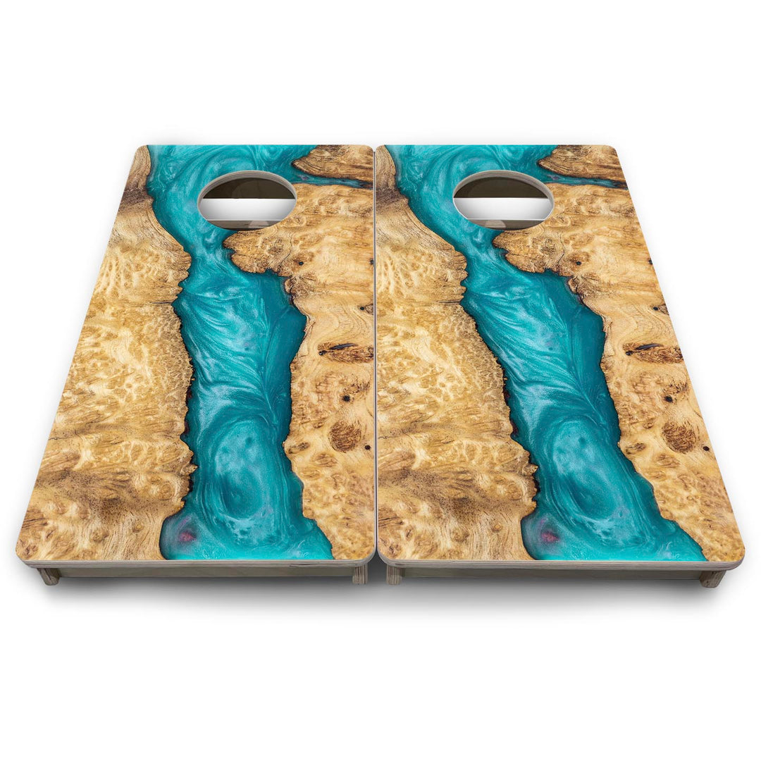 Teal Epoxy - Mini or Vacation Size Cornhole Boards
