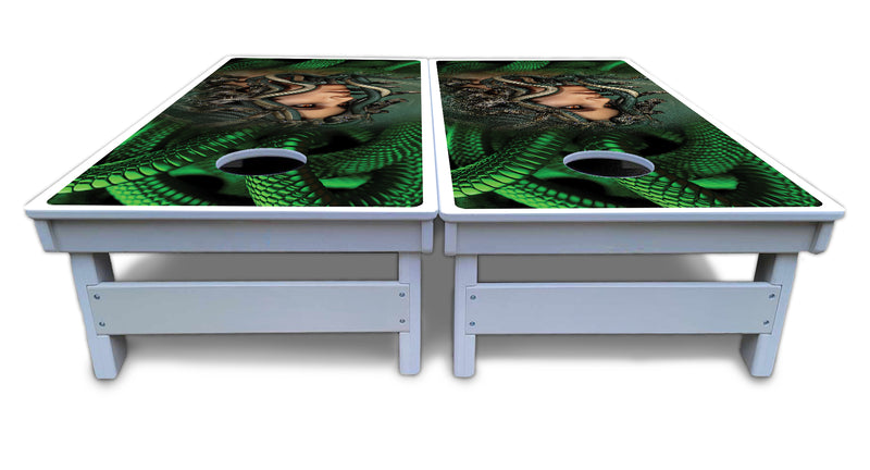 Waterproof - Greek Mythology Design Options - All Weather Boards "Outdoor Solution" 18mm(3/4")Direct UV Printed - Regulation 2' by 4' Cornhole Boards (Set of 2 Boards) Double Thick Legs, with Leg Brace & Dual Support Braces!