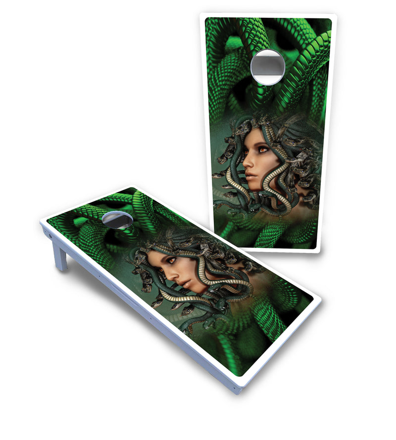 Waterproof - Greek Mythology Design Options - All Weather Boards "Outdoor Solution" 18mm(3/4")Direct UV Printed - Regulation 2' by 4' Cornhole Boards (Set of 2 Boards) Double Thick Legs, with Leg Brace & Dual Support Braces!