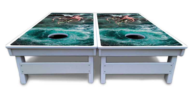 Waterproof - Greek Mythology Design Options - All Weather Boards "Outdoor Solution" 18mm(3/4")Direct UV Printed - Regulation 2' by 4' Cornhole Boards (Set of 2 Boards) Double Thick Legs, with Leg Brace & Dual Support Braces!