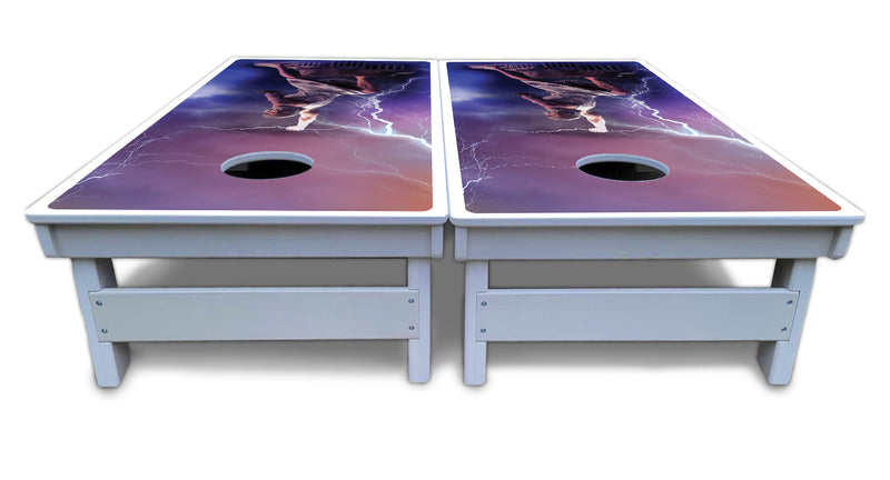 Waterproof - Greek Mythology Design Options - All Weather Boards "Outdoor Solution" 18mm(3/4")Direct UV Printed - Regulation 2' by 4' Cornhole Boards (Set of 2 Boards) Double Thick Legs, with Leg Brace & Dual Support Braces!