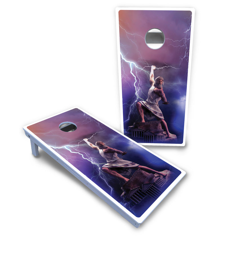 Waterproof - Greek Mythology Design Options - All Weather Boards "Outdoor Solution" 18mm(3/4")Direct UV Printed - Regulation 2' by 4' Cornhole Boards (Set of 2 Boards) Double Thick Legs, with Leg Brace & Dual Support Braces!