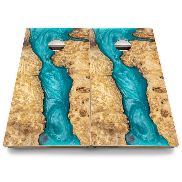 Patterned Background Cornhole Boards - Backyard Series