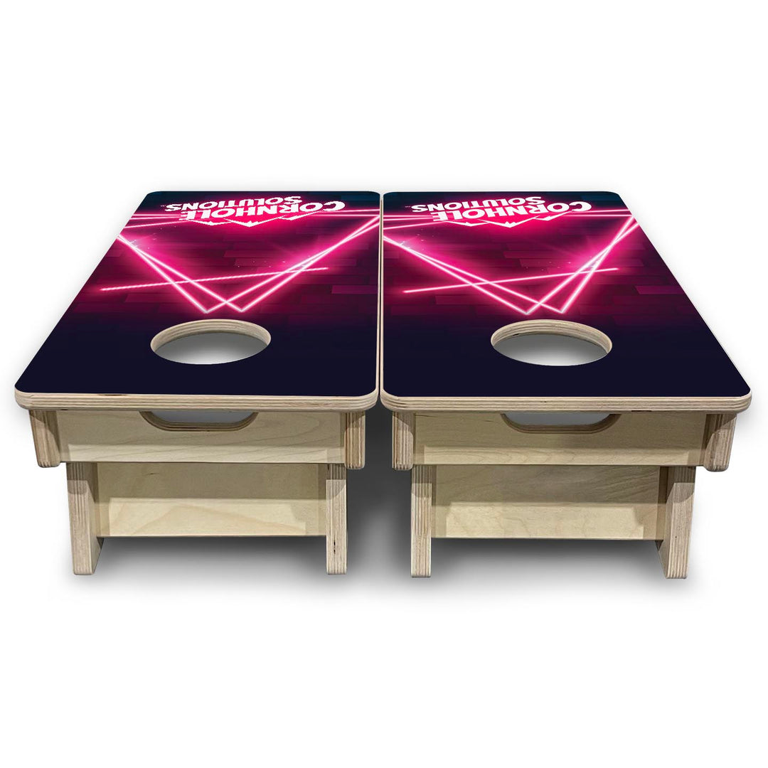 Neon Pink CS Logo - Mini or Vacation Size Cornhole Boards