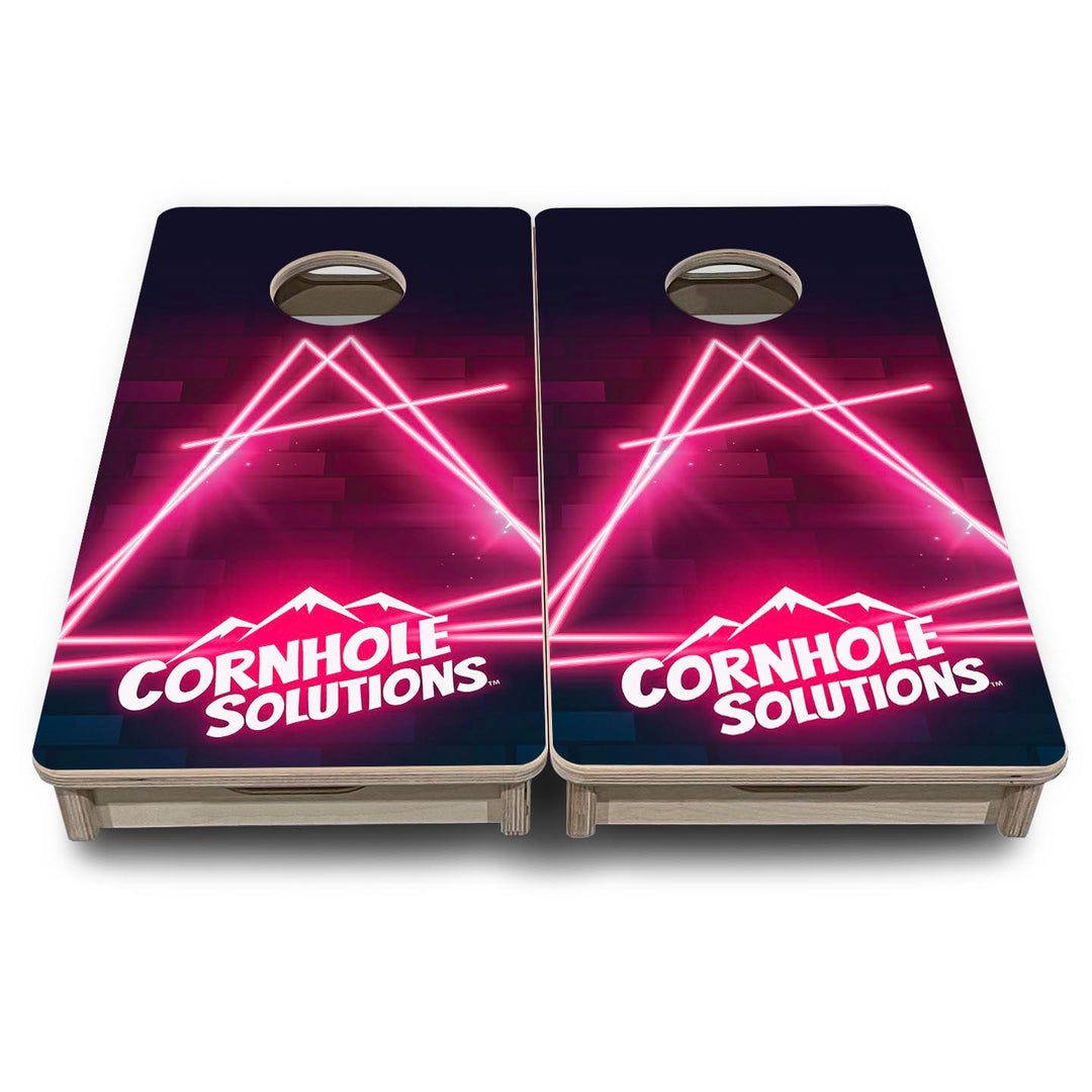 Neon Pink CS Logo - Mini or Vacation Size Cornhole Boards