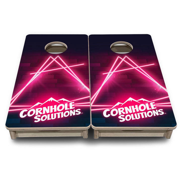 Neon Pink CS Logo - Mini or Vacation Size Cornhole Boards