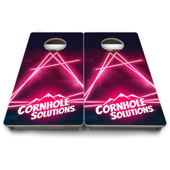Neon Pink CS Logo - Mini or Vacation Size Cornhole Boards