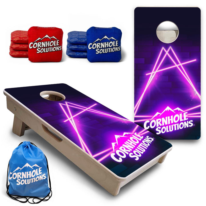 Neon Sign - Mini Cornhole Board Set (12" x 24") with 8 Mini Bags