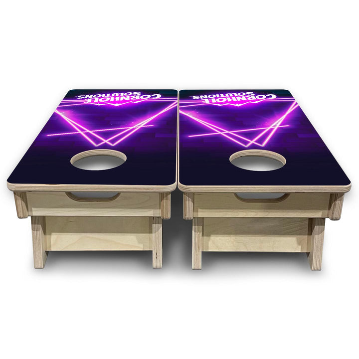 Neon Sign - Mini Cornhole Board Set (12" x 24") with 8 Mini Bags