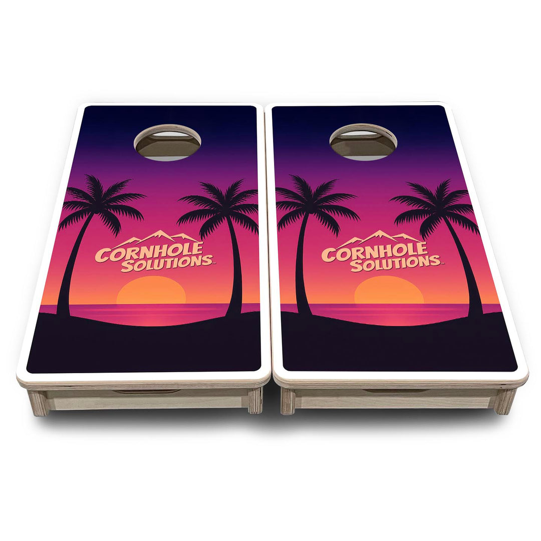 Palm Tree CS Logo - Mini or Vacation Size Cornhole Boards