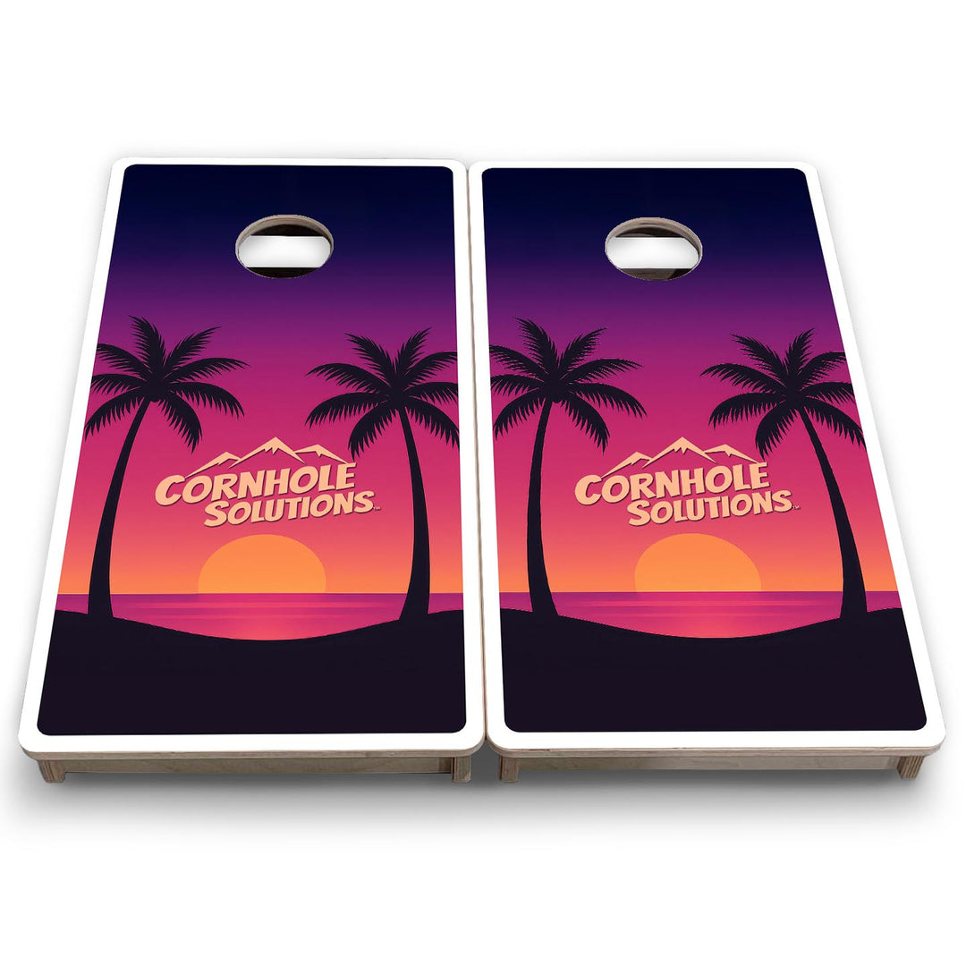 Palm Tree CS Logo - Mini or Vacation Size Cornhole Boards