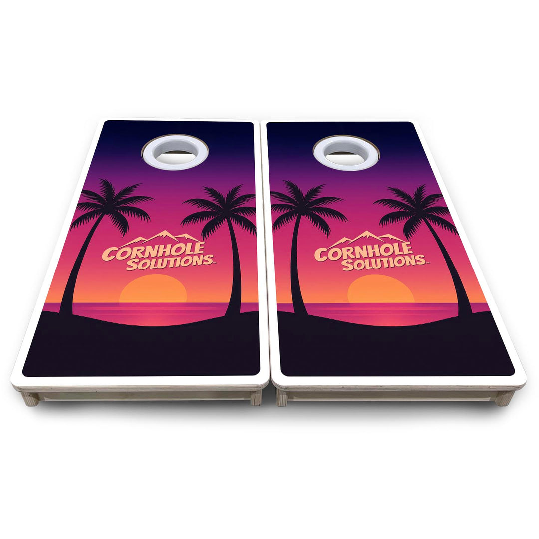 Palm Tree CS Logo - Mini or Vacation Size Cornhole Boards
