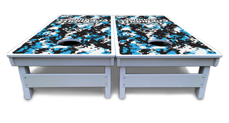 Waterproof - Digital Camo Design Options - All Weather Boards "Outdoor Solution" 18mm(3/4")Direct UV Printed - Regulation 2' by 4' Cornhole Boards (Set of 2 Boards) Double Thick Legs, with Leg Brace & Dual Support Braces!