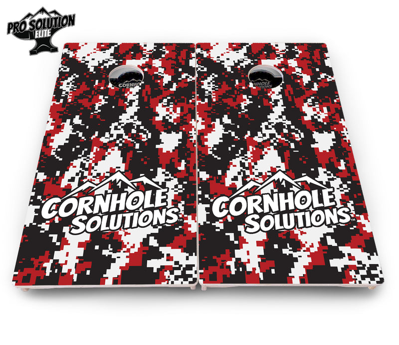 Pro Solution Elite - Digital Camo - Professional Tournament Cornhole Boards 3/4" Baltic Birch - Zero Bounce Zero Movement Vertical Interlocking Braces for Extra Weight & Stability +Double Thick Legs +Airmail Blocker