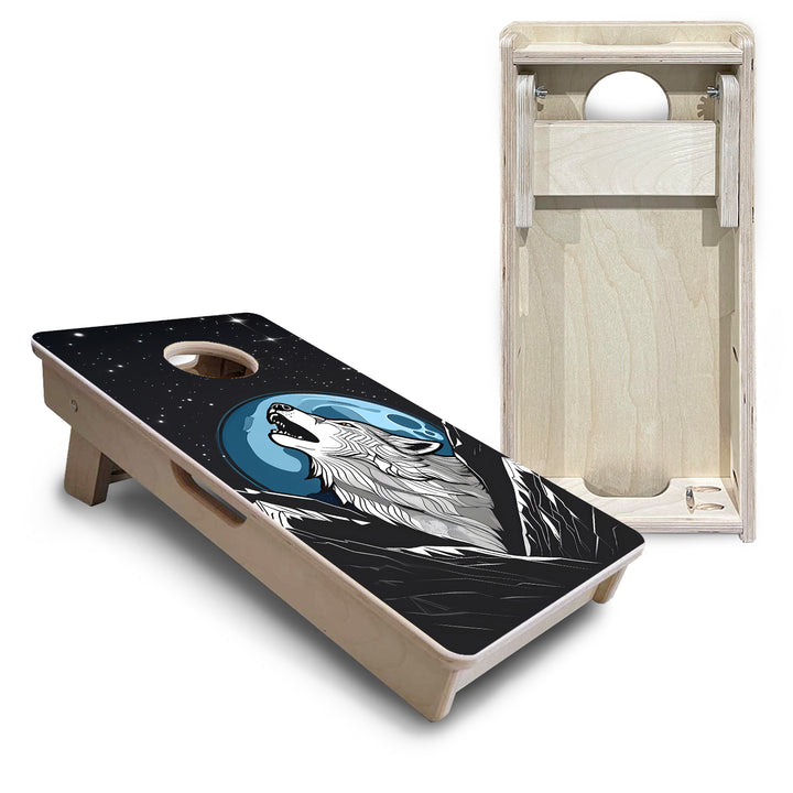 Mini Cornhole Boards - Wolf Howling