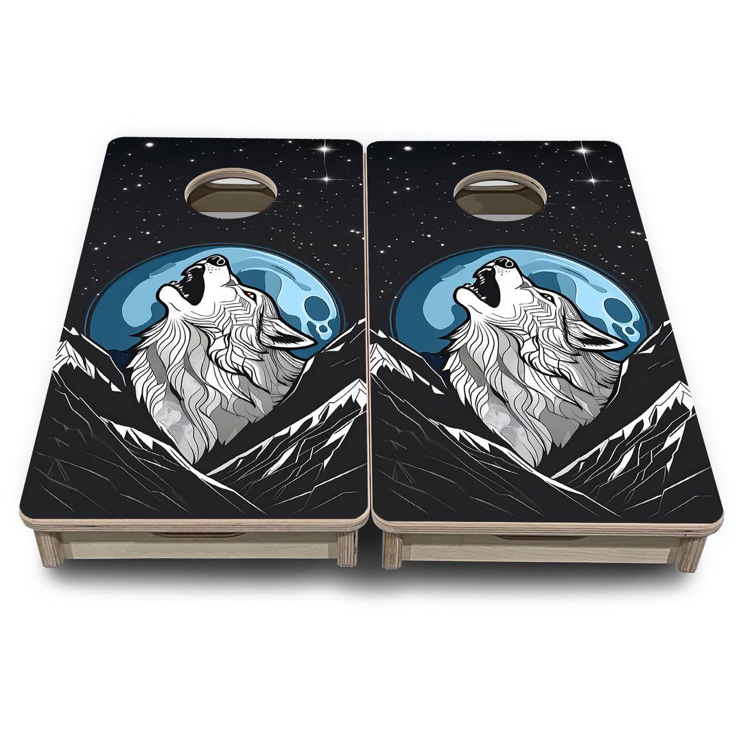 Mini Cornhole Boards - Wolf Howling