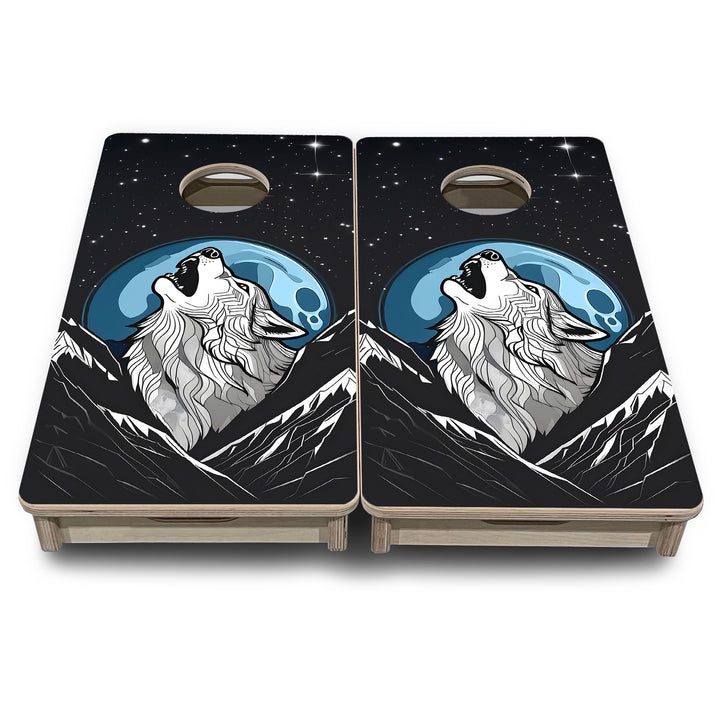 Mini Cornhole Boards - Wolf Howling