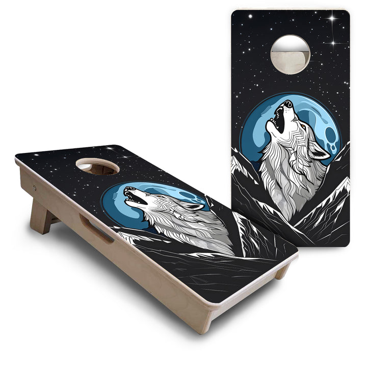 Mini Cornhole Boards - Wolf Howling