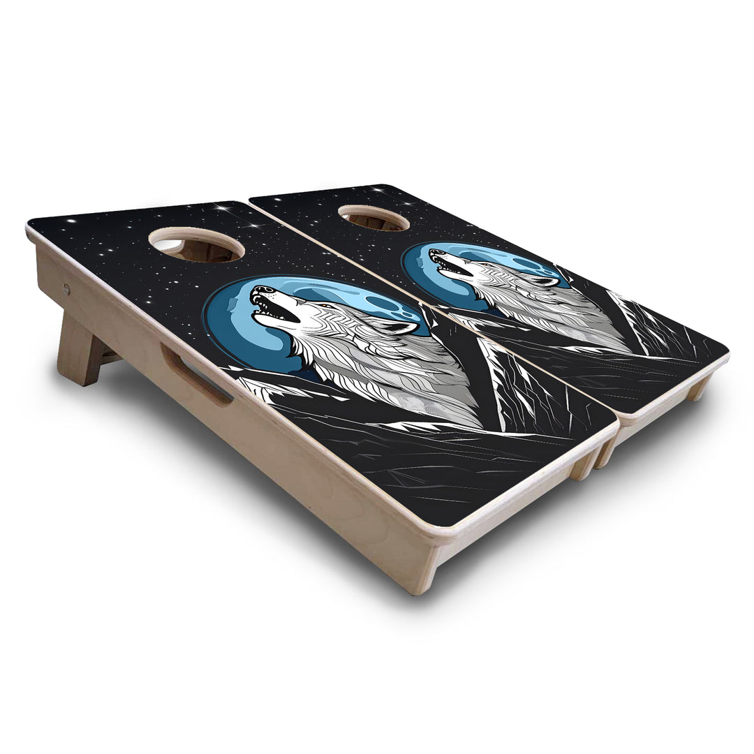 Mini Cornhole Boards - Wolf Howling