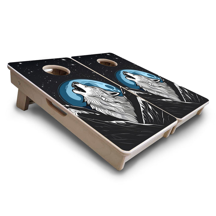 Mini Cornhole Boards - Wolf Howling