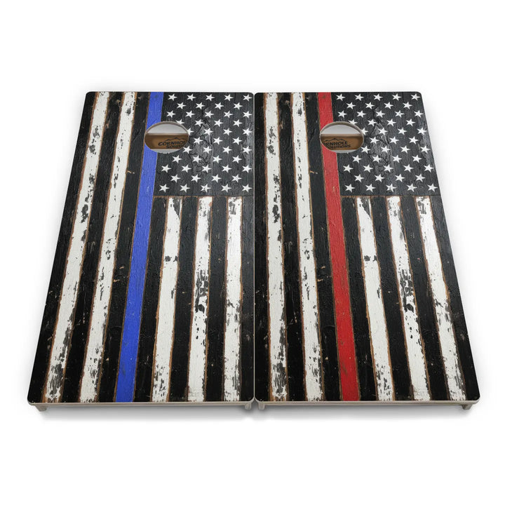 First Responder Rustic Flag Cornhole Boards – Tournament Series