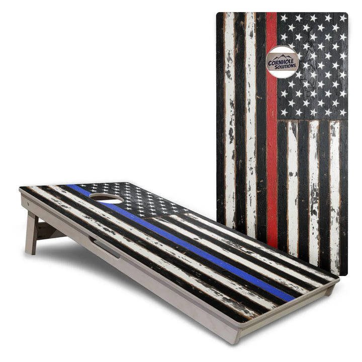 First Responder Rustic Flag Cornhole Boards – Tournament Series